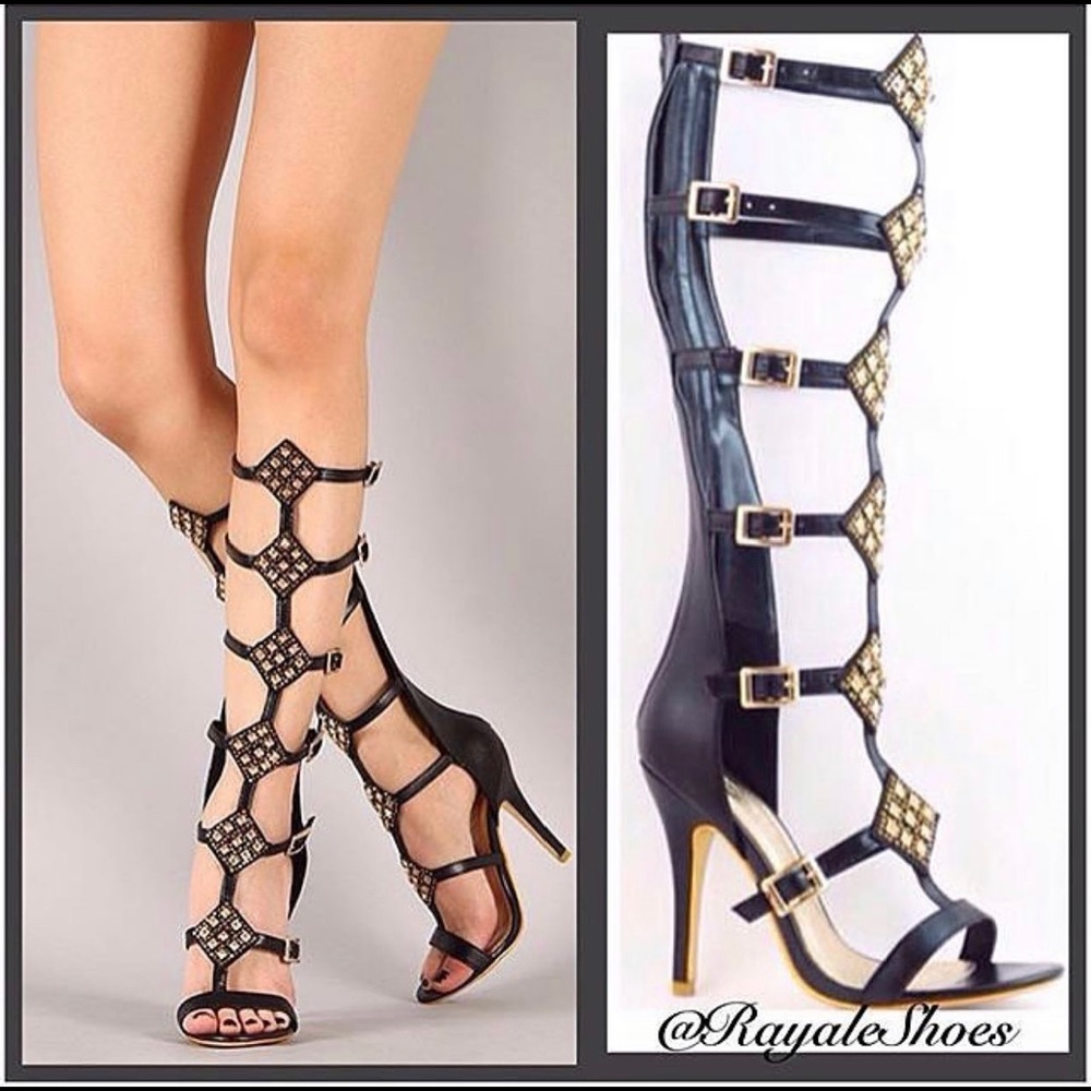 Gladiator Sandals with Gold design embellishments